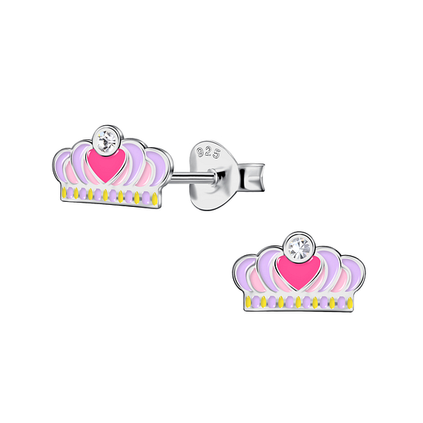 Wholesale Sterling Silver Crown Ear Studs - JD21740