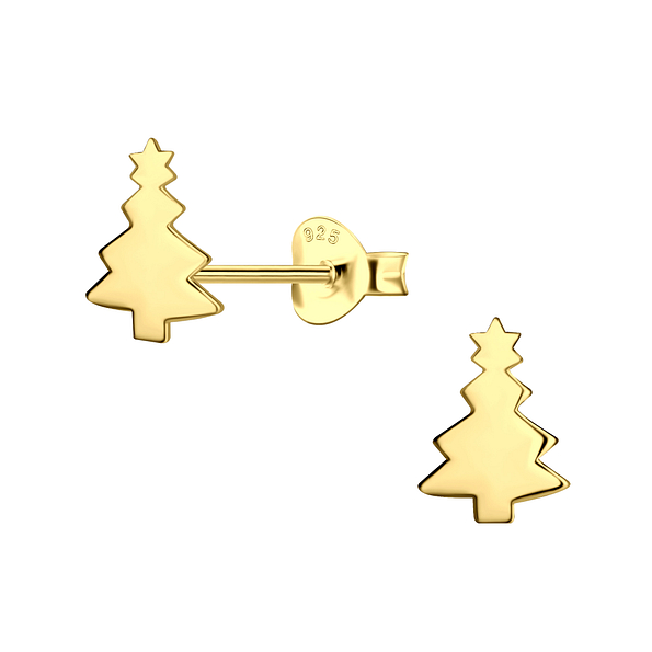 Wholesale Sterling Silver Christmas Tree Ear Studs - JD22413