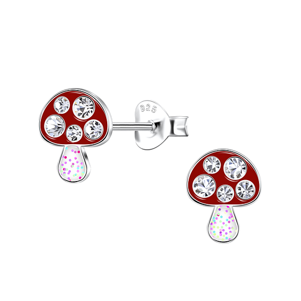 Wholesale Sterling Silver Mushroom Ear Studs - JD22186