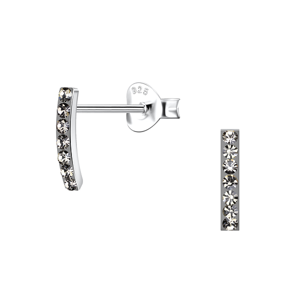 Wholesale Sterling Silver Crystal Bar Ear Studs - JD22025
