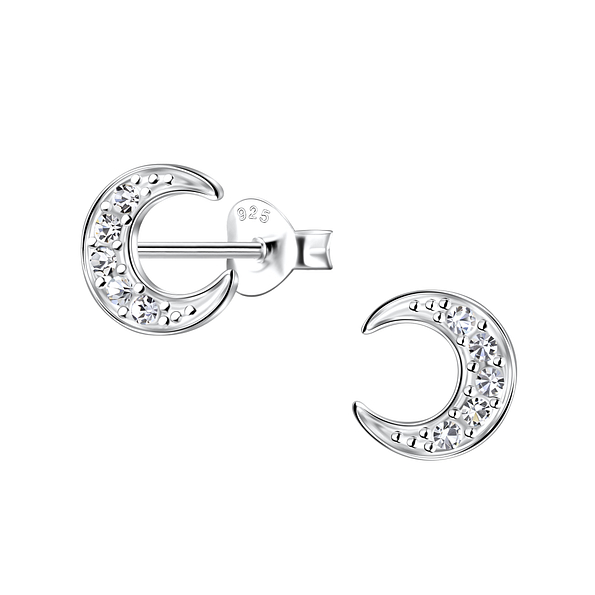 Wholesale Sterling Silver Moon Ear Studs - JD23348