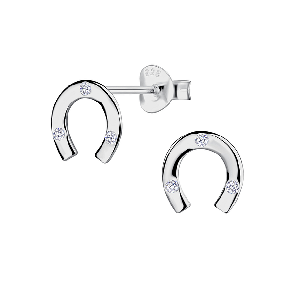 Wholesale Sterling Silver Horseshoe Ear Studs - JD23204