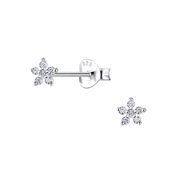 Wholesale Sterling Silver Flower Ear Studs  - JD22419