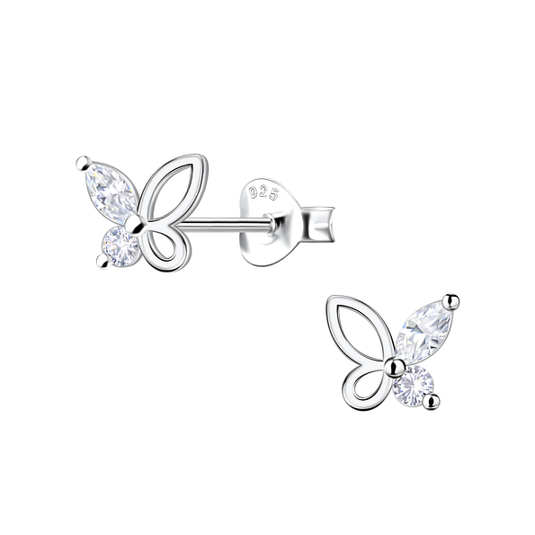 Wholesale Sterling Silver Butterfly Ear Studs  - JD22403