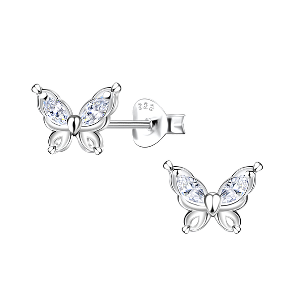 Wholesale Sterling Silver Butterfly Ear Studs  - JD22407