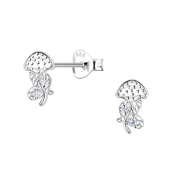 Wholesale Sterling Silver Jellyfish Ear Studs  - JD23284