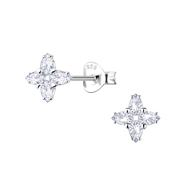 Wholesale Sterling Silver Flower Ear Studs - JD22906