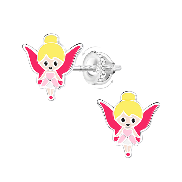 Wholesale Sterling Silver Fairy Screw Back Ear Studs - JD21482
