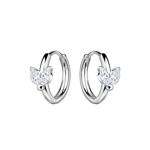 Wholesale 11mm Sterling Silver Geometric Huggie Earrings - JD22400