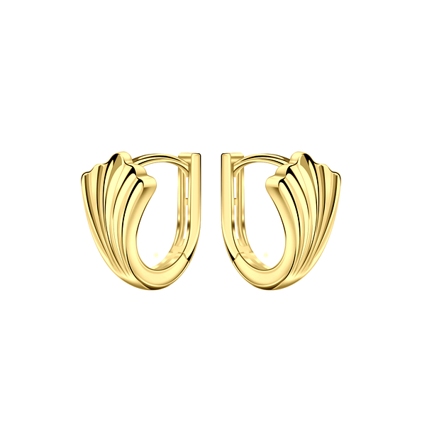 Wholesale 12mm Sterling Silver Leaf Huggie Earrings - JD23258