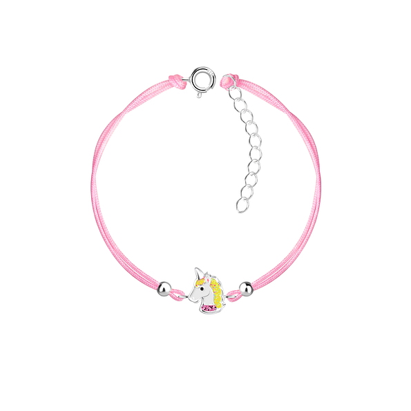 Wholesale Sterling Silver Unicorn Cord Bracelet - JD23239