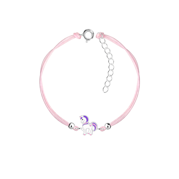 Wholesale Sterling Silver Unicorn Cord Bracelet - JD23226