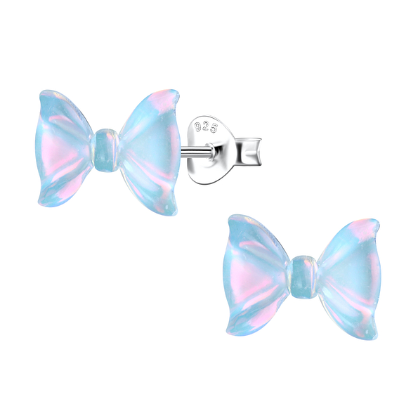 Wholesale Sterling Silver Ear Studs with Resin Bow - JD22784