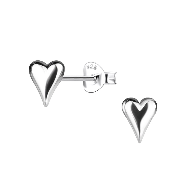Wholesale Sterling Silver Heart Ear Studs - JD22261