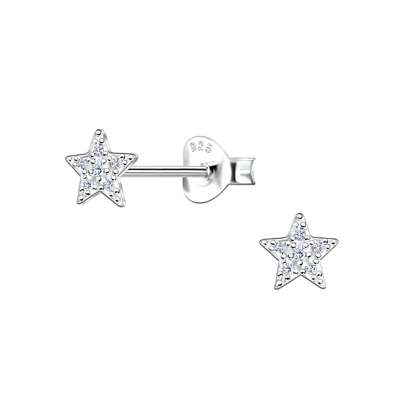 Wholesale Sterling Silver Star Ear Studs  - JD23546