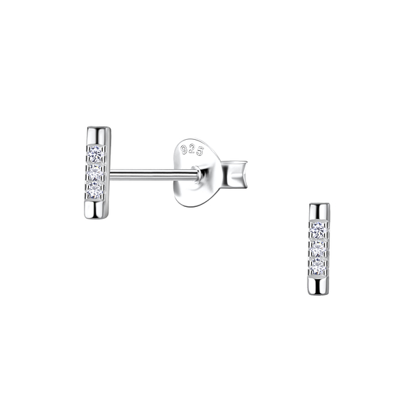 Wholesale Sterling Silver Bar Ear Studs  - JD23547