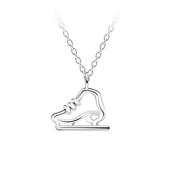 Wholesale Sterling Silver Rollerblade Outline Necklace - JD23710