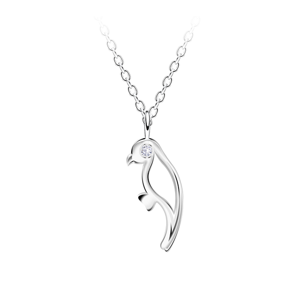 Wholesale Sterling Silver Bird Outline Necklace - JD23713