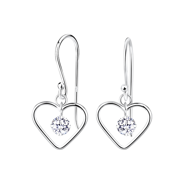 Wholesale Sterling Silver Heart Earrings - JD21368