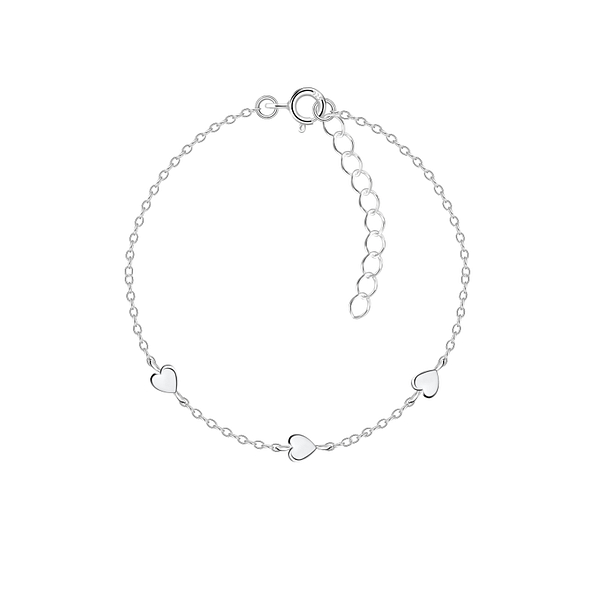 Wholesale Sterling Silver Triple Heart Bracelet - JD22628 Wholesale Sterling Silver Triple Heart Bracelet - JD22628