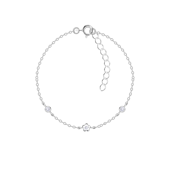 Wholesale Sterling Silver Flower Bracelet - JD22623