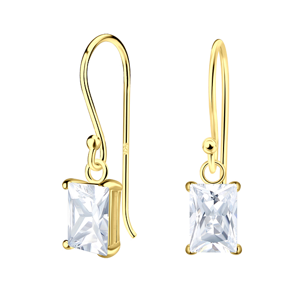 Wholesale 4x6mm Baguette Cubic Zirconia Sterling Silver Pendant - JD21889