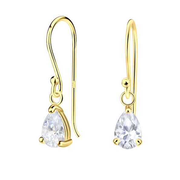 Wholesale 4x6mm Pear Cubic Zirconia Sterling Silver Earrings - JD22210