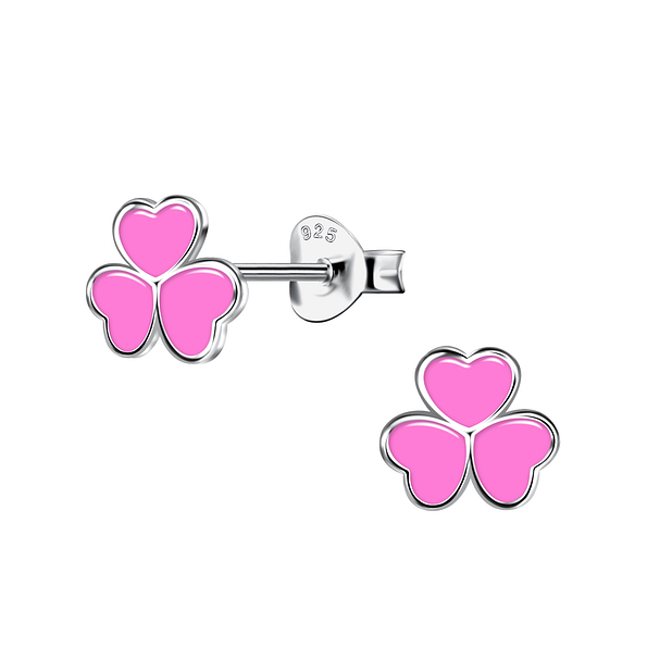 Wholesale Sterling Silver Triple Heart Ear Studs - JD22272