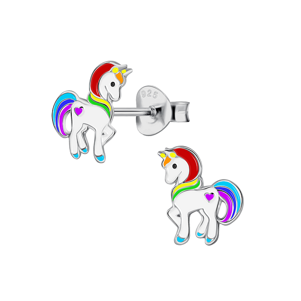 Wholesale Sterling Silver Unicorn Ear Studs - JD21721