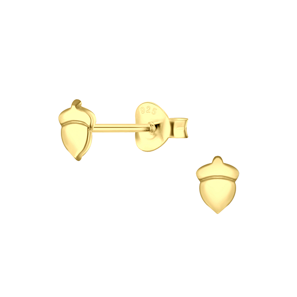 Wholesale Sterling Silver Acorn Ear Studs - JD22412