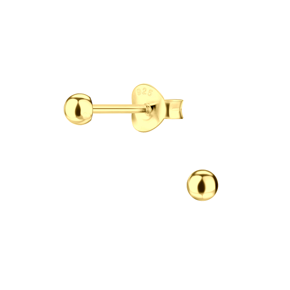 Wholesale Sterling Silver 3mm Half Ball Ear Studs - JD23102