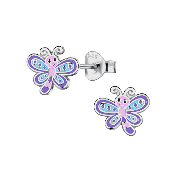Wholesale Sterling Silver Dragonfly Ear Studs - JD21731