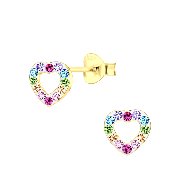 Wholesale Sterling Silver Heart Ear Studs - JD23347