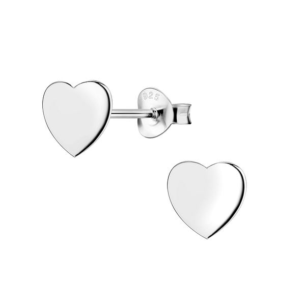 Wholesale Sterling Silver Heart Ear Studs - JD23003