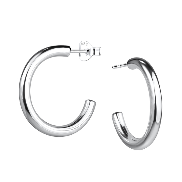 Wholesale Sterling Silver Half Hoop Ear Studs - JD22003