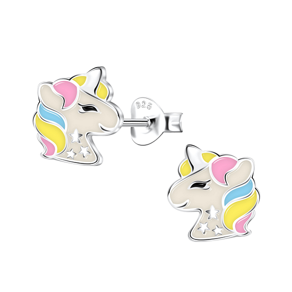 Wholesale Sterling Silver Unicorn Ear Studs - JD22178