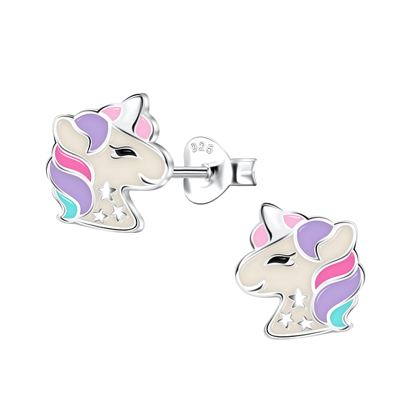 Wholesale Sterling Silver Unicorn Ear Studs - JD22176