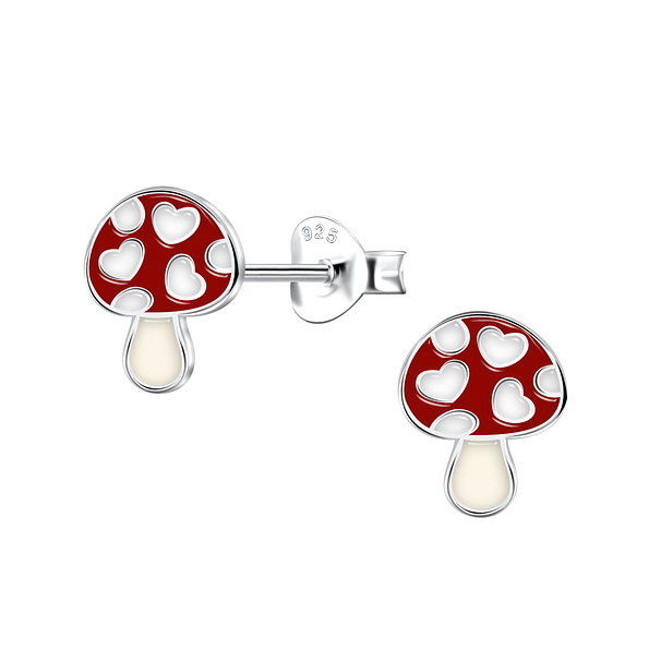Wholesale Sterling Silver Mushroom Ear Studs - JD22156