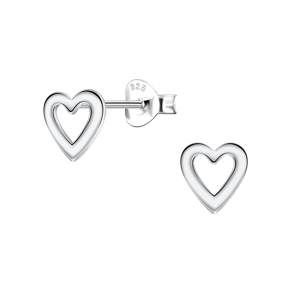Wholesale Sterling Silver Heart Ear Studs - JD23353