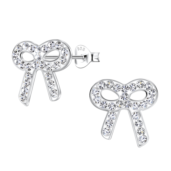 Wholesale Sterling Silver Bow Ear Studs - JD23436