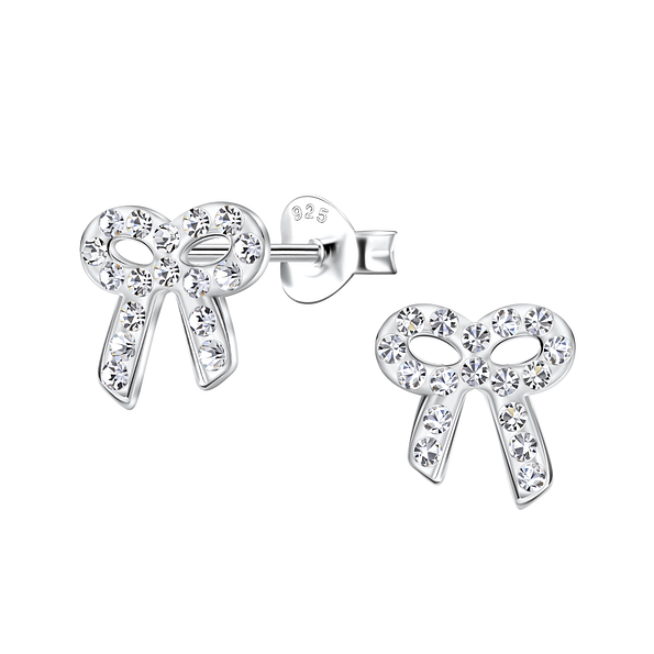 Wholesale Sterling Silver Bow Ear Studs - JD23569