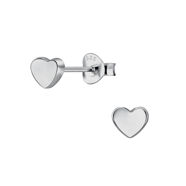 Wholesale Sterling Silver Heart Ear Studs - JD22280