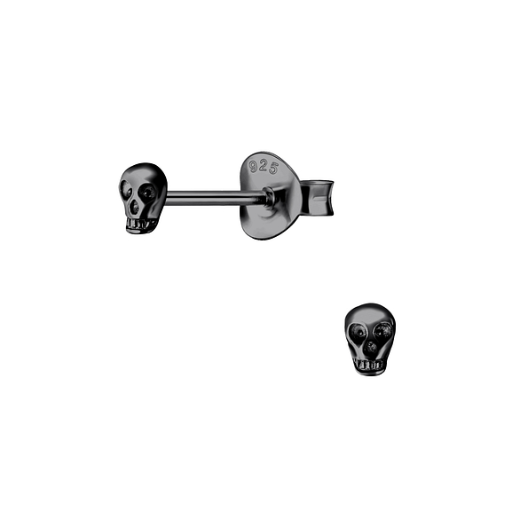 Wholesale Sterling Silver Skull Ear Studs - JD22237