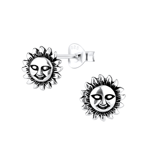 Wholesale Sterling Silver Sun Ear Studs - JD21321