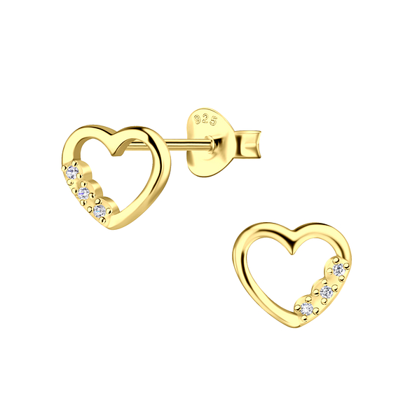 Wholesale Sterling Silver Heart Ear Studs - JD22923