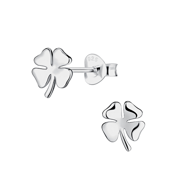 Wholesale Sterling Silver Clover Ear Studs - JD22215