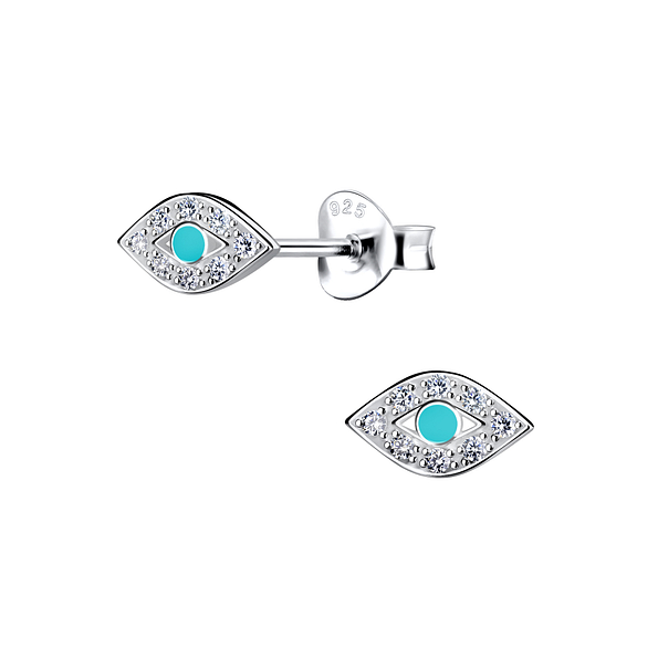 Wholesale Sterling Silver Evil Eye Ear Studs - JD22999