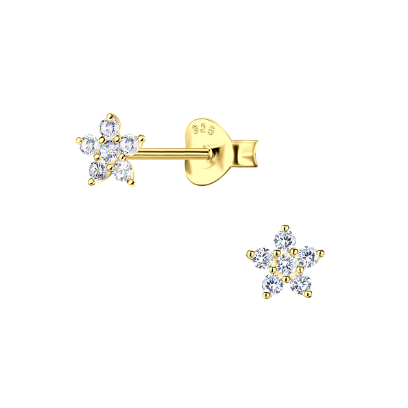 Wholesale Sterling Silver Flower Ear Studs - JD23362