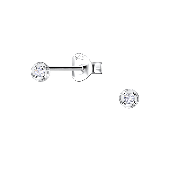 Wholesale Sterling Silver Twisted Round Ear Studs - JD22665