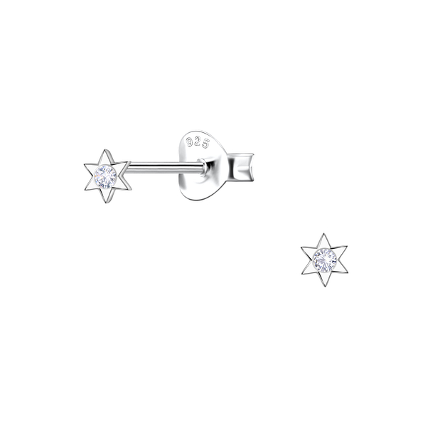 Wholesale Sterling Silver Star Ear Studs - JD22667
